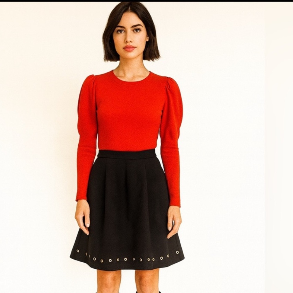 Francesca's Collections Black and Gold Embellished Bubble Skirt